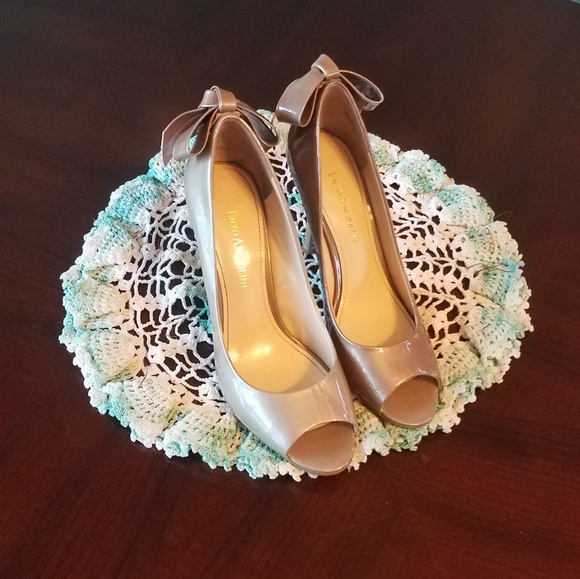 Enzo Angiolini peep toe bow tie Pumps - Picture 1 of 7